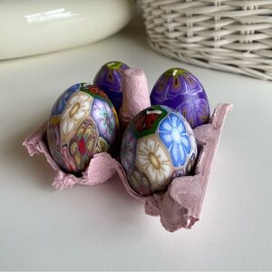 Egg Candles - Set Of 4 Colorful Vibrant Easter Egg Holiday Candles Festive VTG